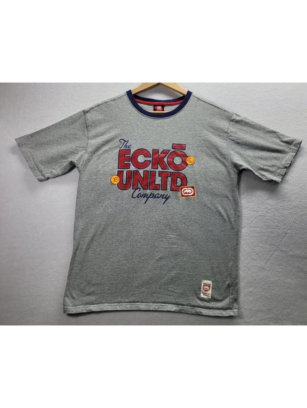 Marc ECKO UNLTD T-shirt Logo Since 1972 Black Gray Red Size Large